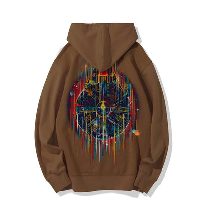 The Neon Falcon Printed Back Cotton Hoodie