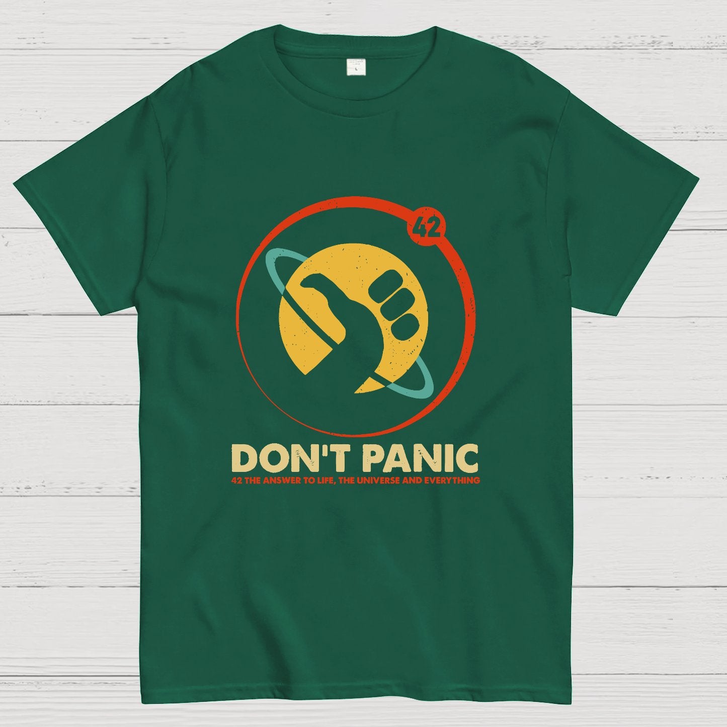 42 Answer to Life Universe Everything Don't Panic Geek T-Shirt