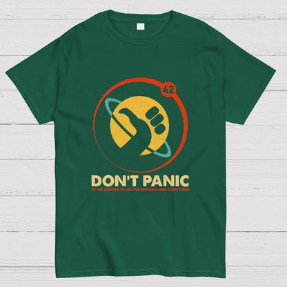 42 Answer to Life Universe Everything Don't Panic Geek T-Shirt