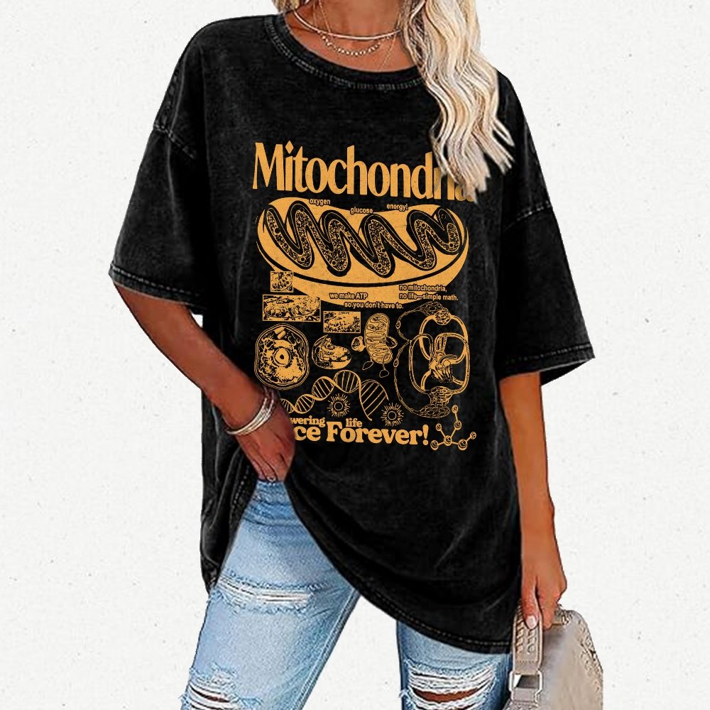 Mitochondria Vintage Science Vintage Distressed T-shirt