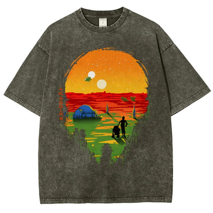 A Mysterious Planet Distant Away II Vintage Distressed T-shirt
