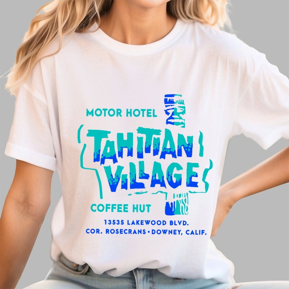 Tahitian Village  Downey CA  Vintage Tiki Bar Unisex Geek T-Shirt