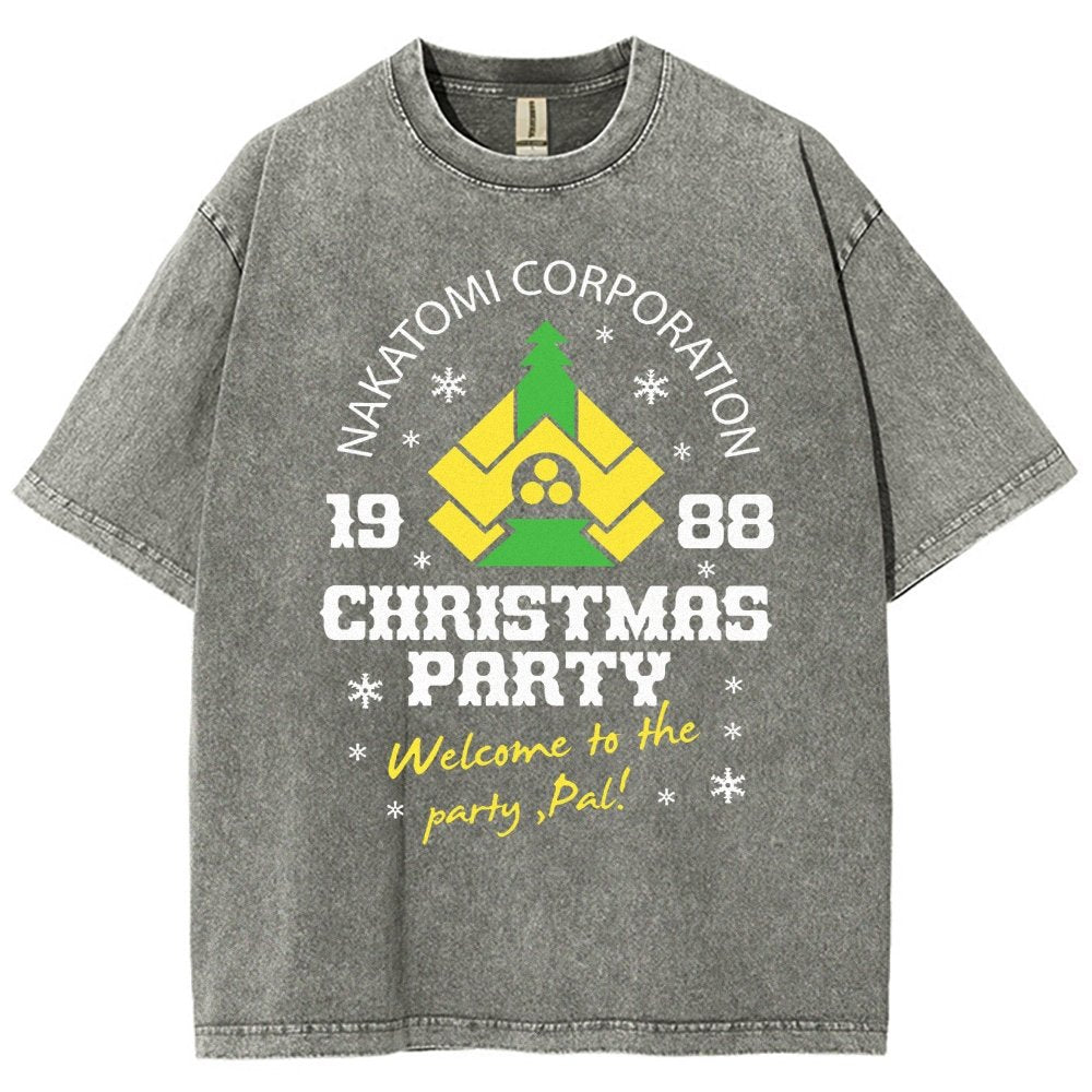 Nakatomi Christmas Party Vintage Distressed T-shirt