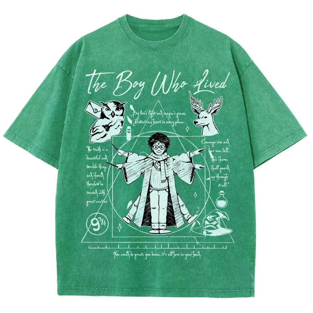 Vitruvian Wizard Vintage Distressed T-shirt