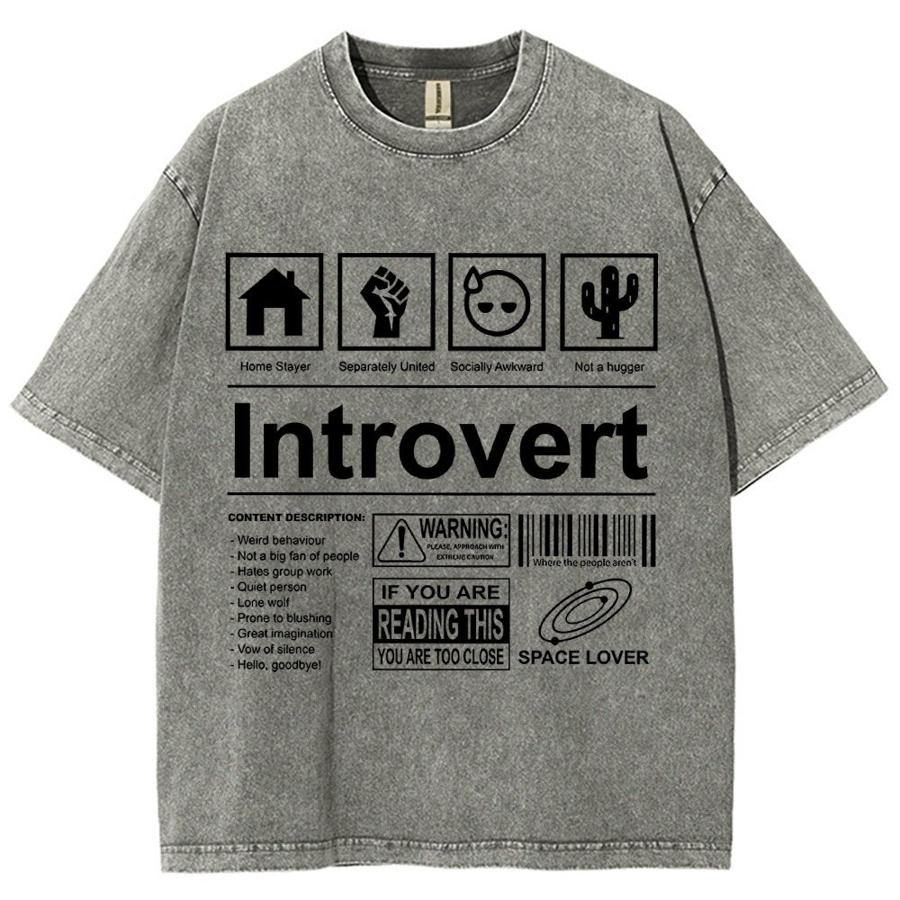 Introvert Label- Vintage Distressed T-shirt