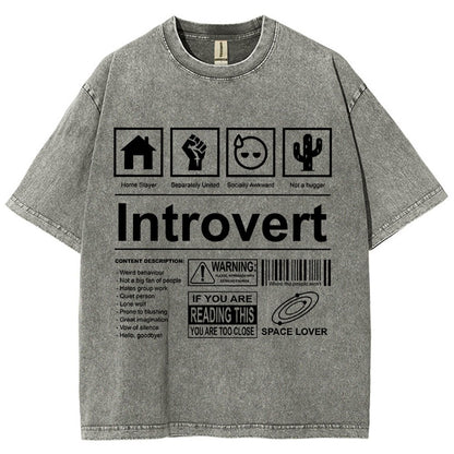 Introvert Label- Vintage Distressed T-shirt