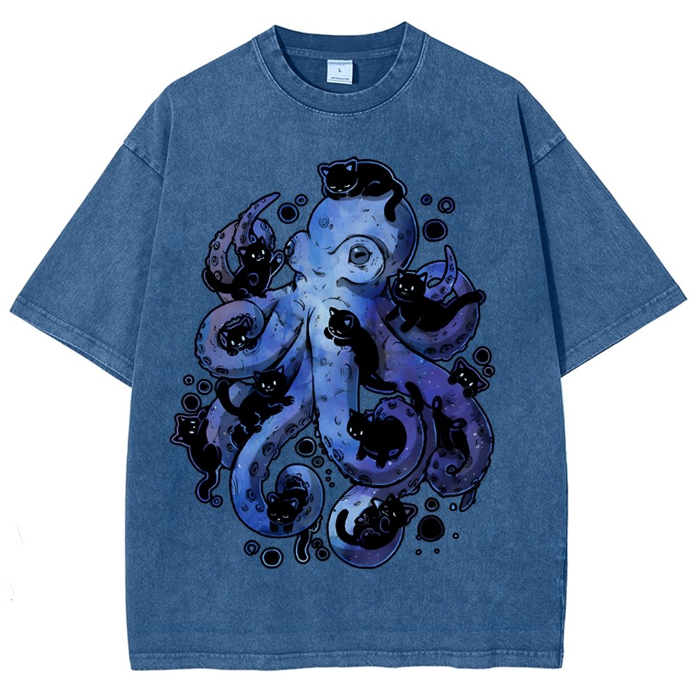 Octopurr Vintage Distressed T-shirt
