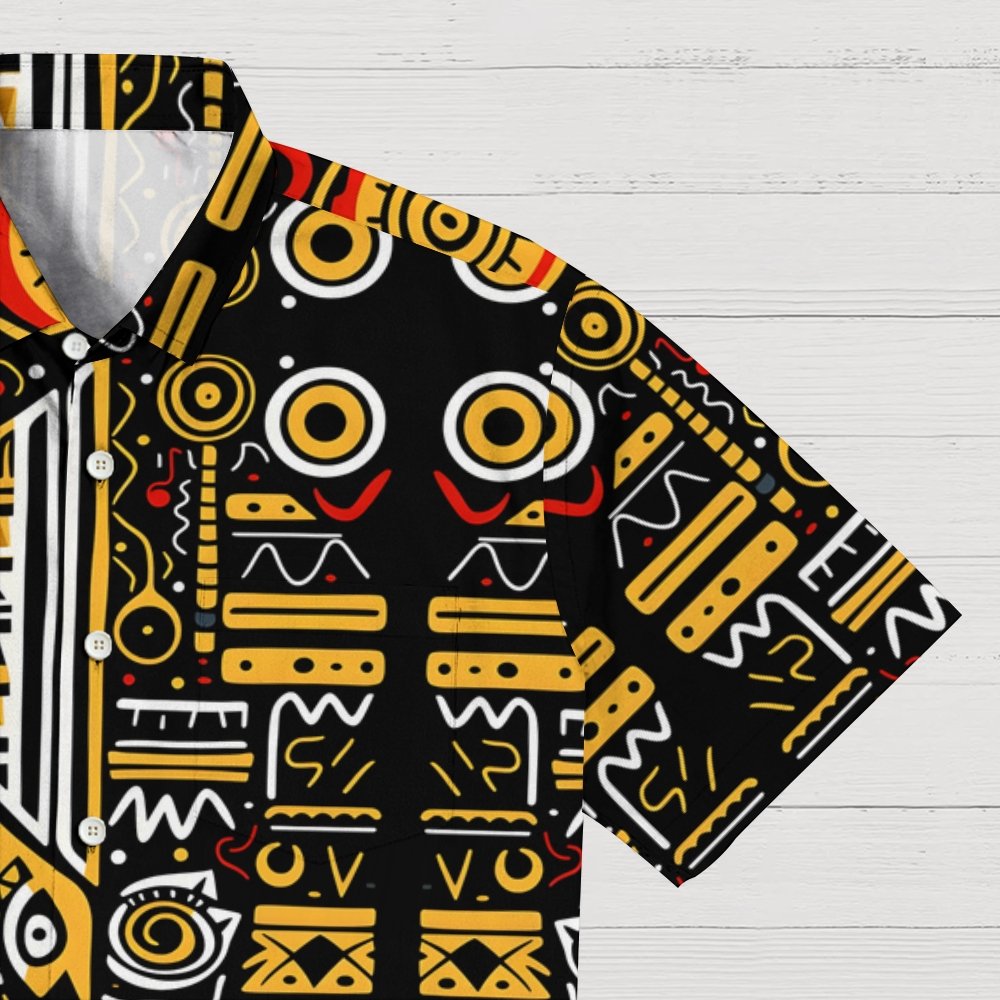 Retro Graffiti Art Print Geek Hawaiian Shirt