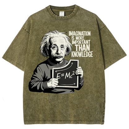 Imagination is more important than knowledge Vintage Distressed T-shirt