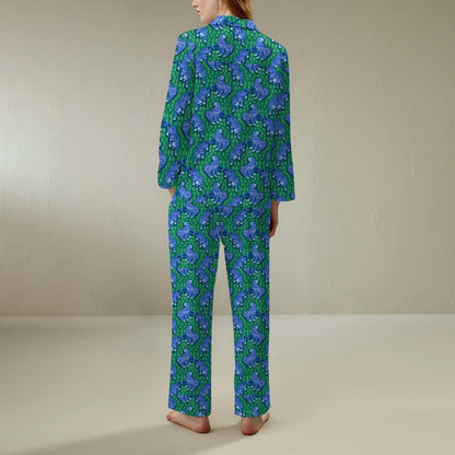 Tiger Art Pattern Geek Long Sleeve Pajama Set