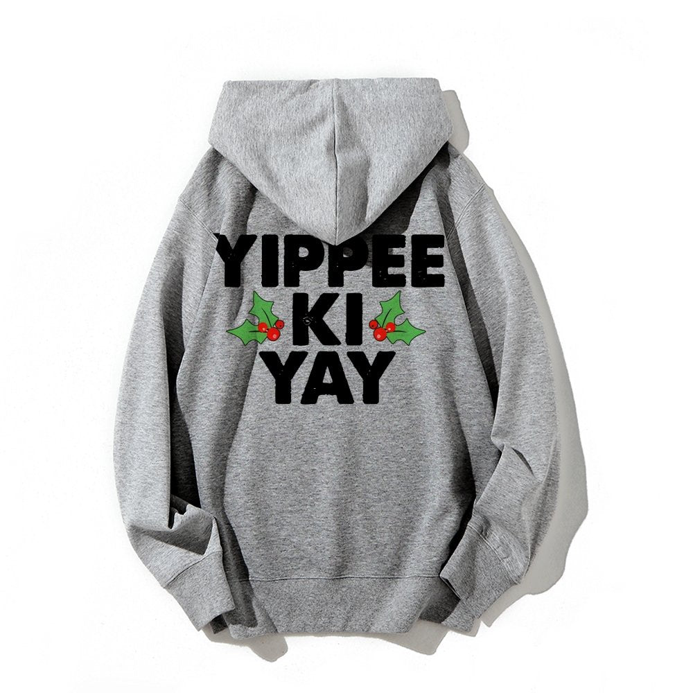 Yippee-Ki-Yay Printed Back Unisex Cotton Hoodie
