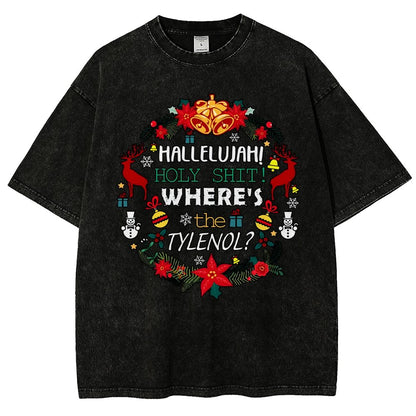Where's The Tylenol Christmas. Autism Awareness Vintage Distressed T-shirt