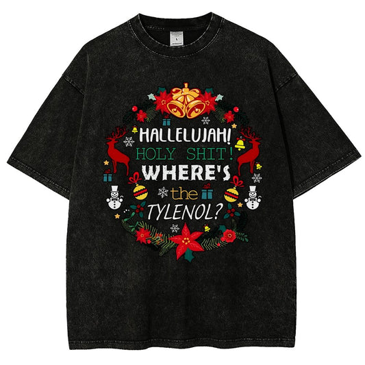 Where's The Tylenol Christmas. Autism Awareness Vintage Distressed T-shirt