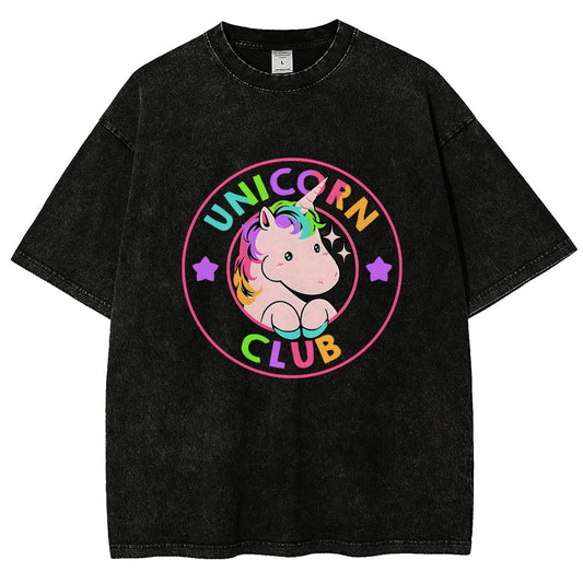 Unicorn Kawaii Club Vintage Distressed T-shirt