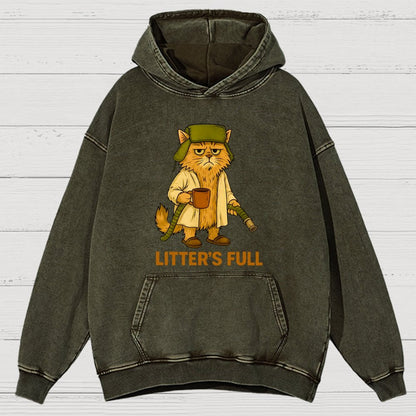 Litter’s Full Cat Vintage Distressed Hoodie
