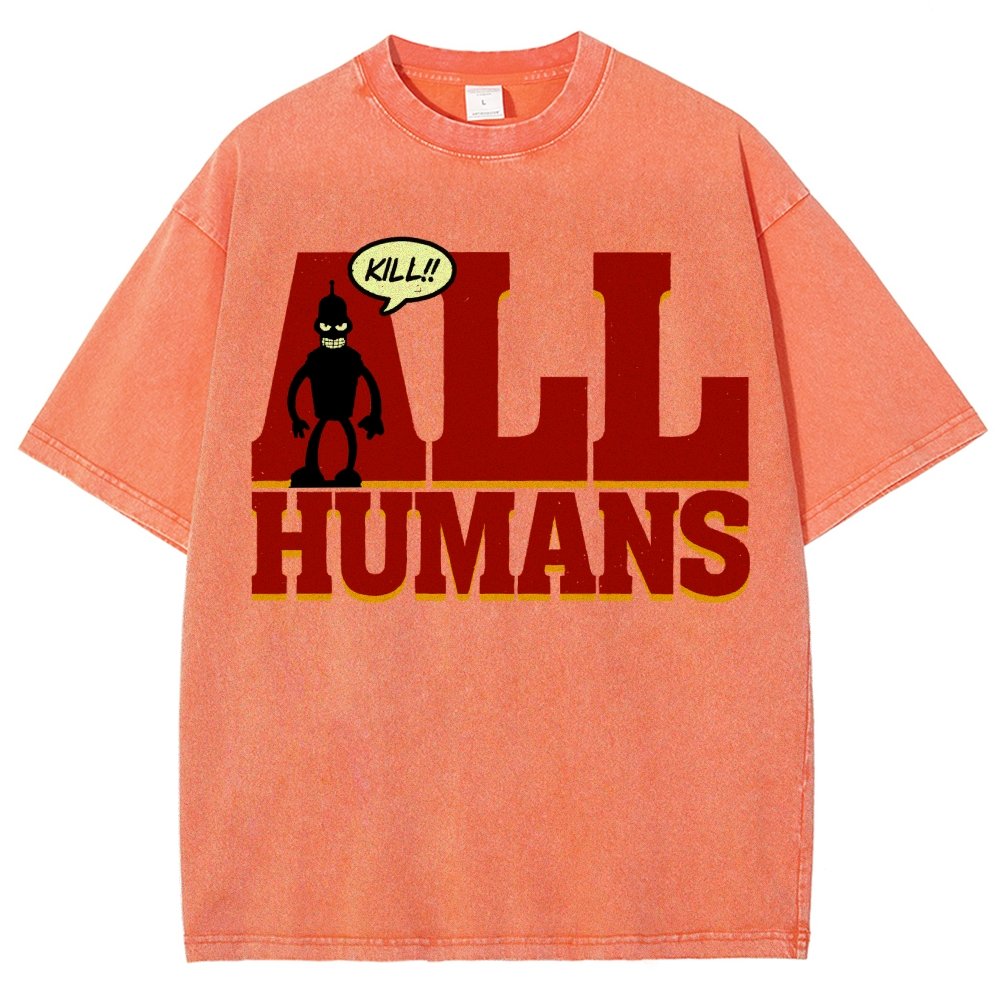 Kill All Humans! Vintage Distressed T-shirt