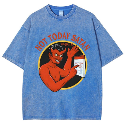Not Today Satan Vintage Distressed T-shirt