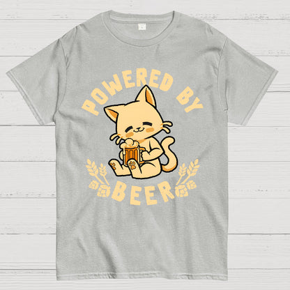 Powered By Beer Cat Geek T-Shirt
