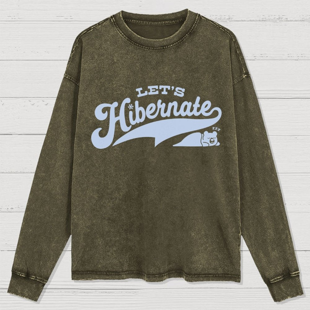 Team Bear Let's Hibernate Washed Long Sleeve Tee