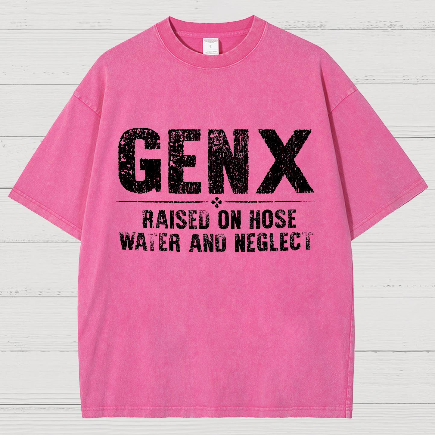 Gen X Raised On Hose Water And Neglect Vintage Distressed T-shirt