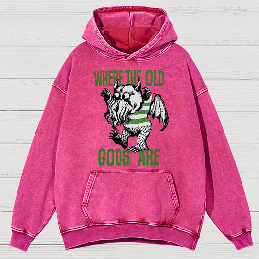 Where The Old Gods Are Vintage Distressed Hoodie