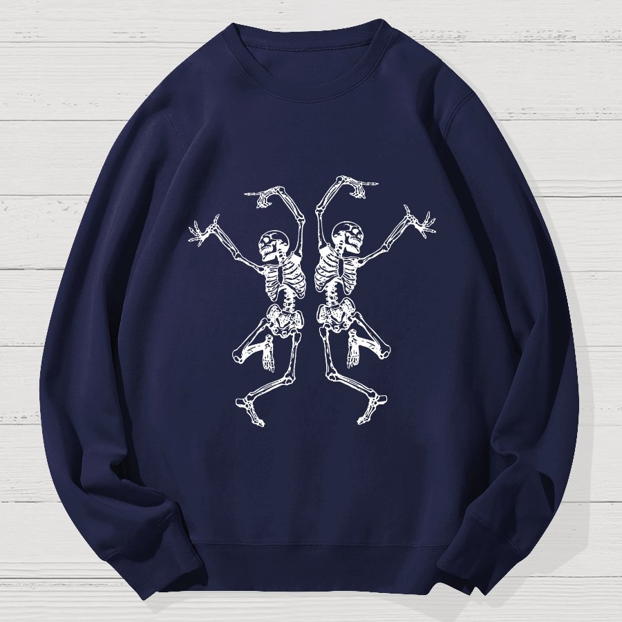 Dancing Skeleton Halloween Geek Cotton Sweatshirt