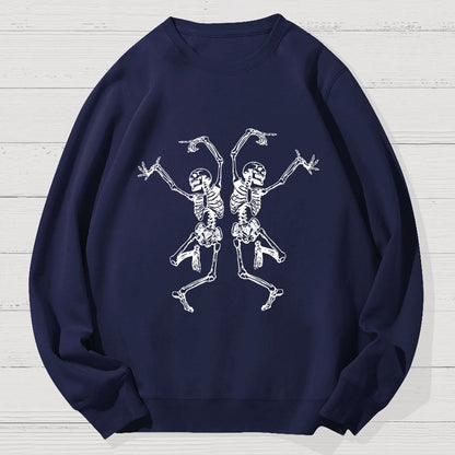 Dancing Skeleton Halloween Geek Cotton Sweatshirt