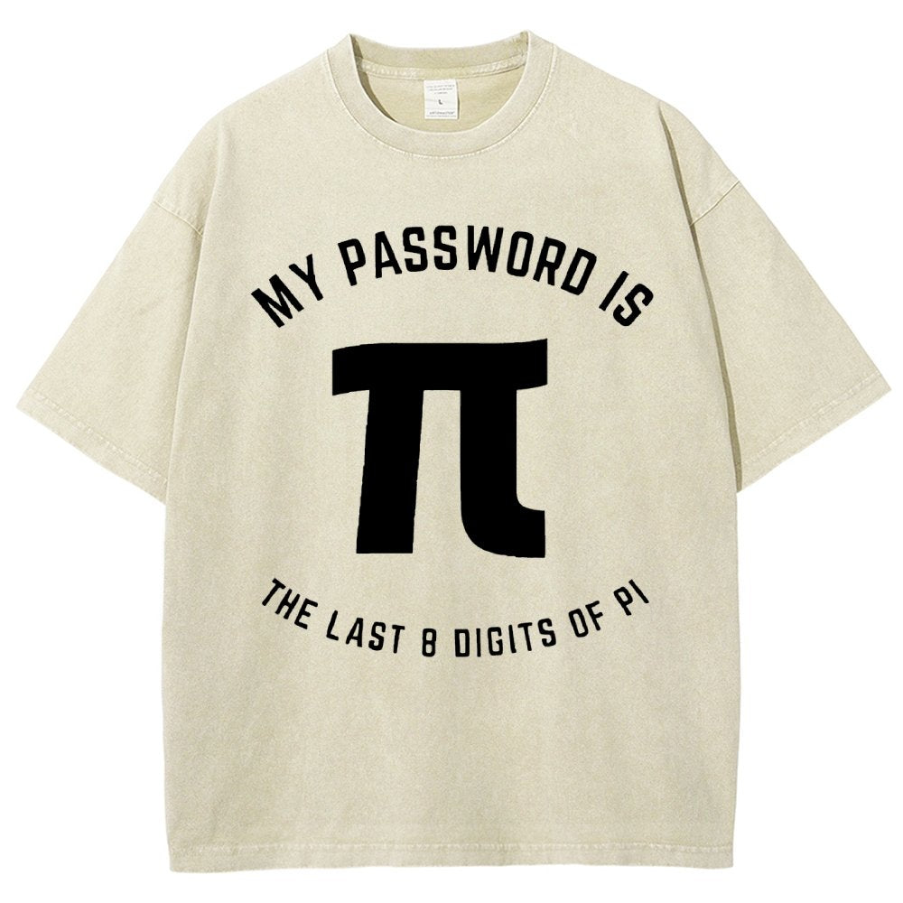 My Password Is The Last 8 Digits Of Pi Nerd Vintage Distressed T-shirt