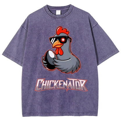 Chickenator The Future Chicken Vintage Distressed T-shirt