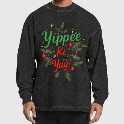 Yippee Ki Yay Washed Long Sleeve Tee
