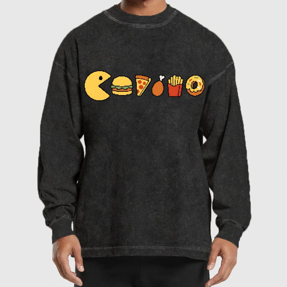 Snack-man Washed Long Sleeve Tee