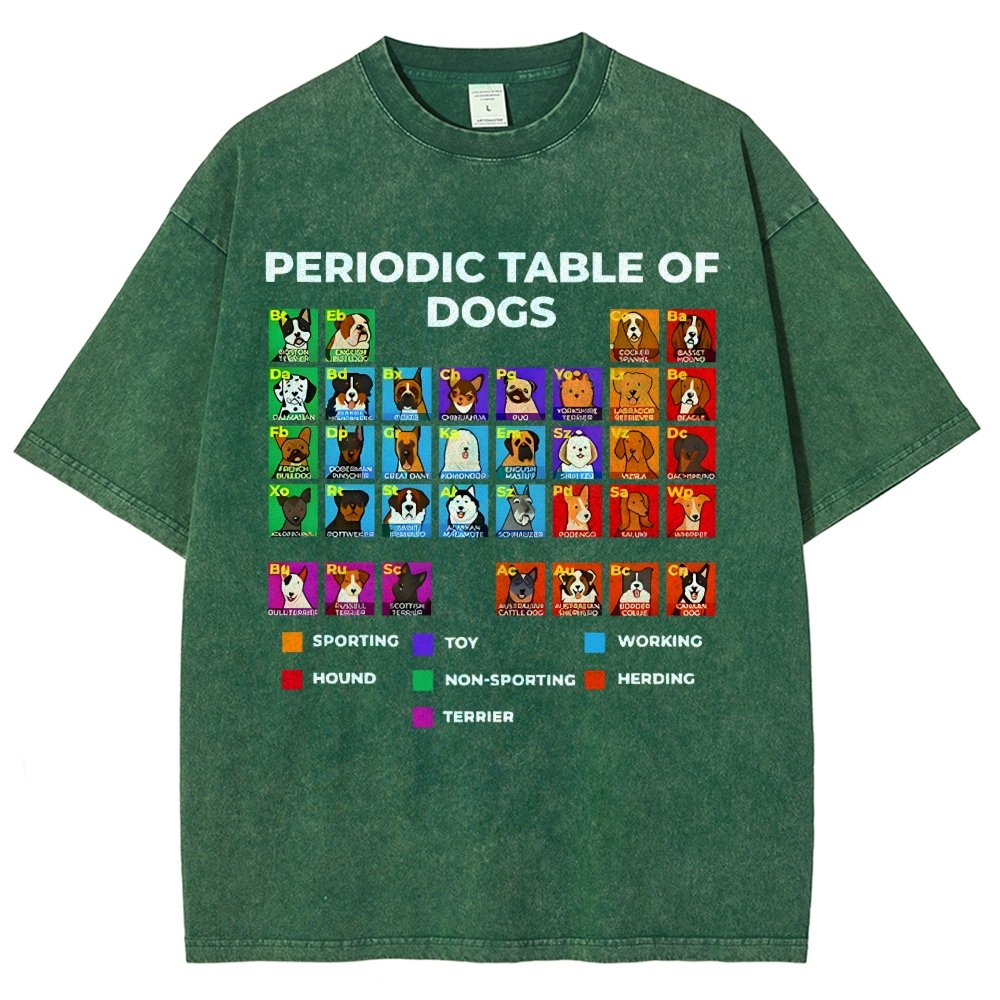 Periodic Table Of Dogs Vintage Distressed T-shirt
