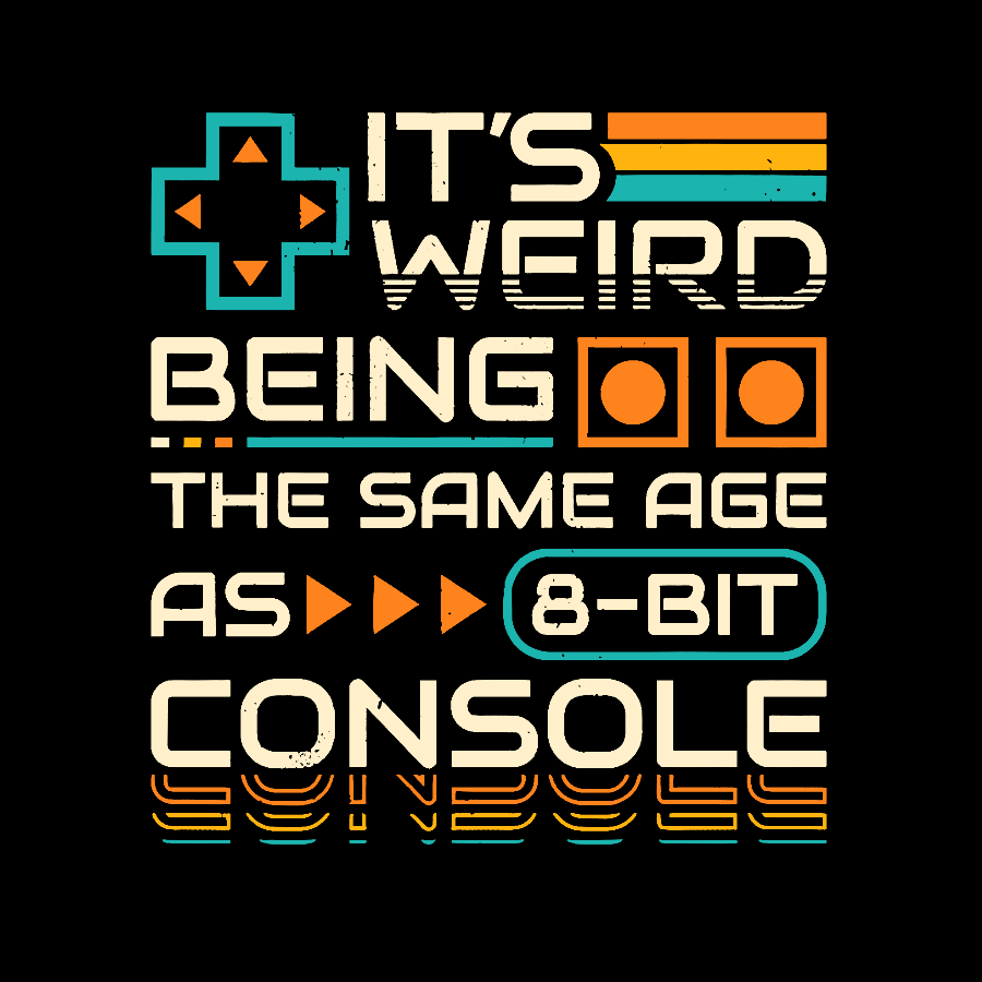 8-Bit Aged Geek T-Shirt