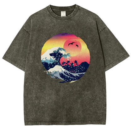 The Great Waves Vintage Distressed T-shirt