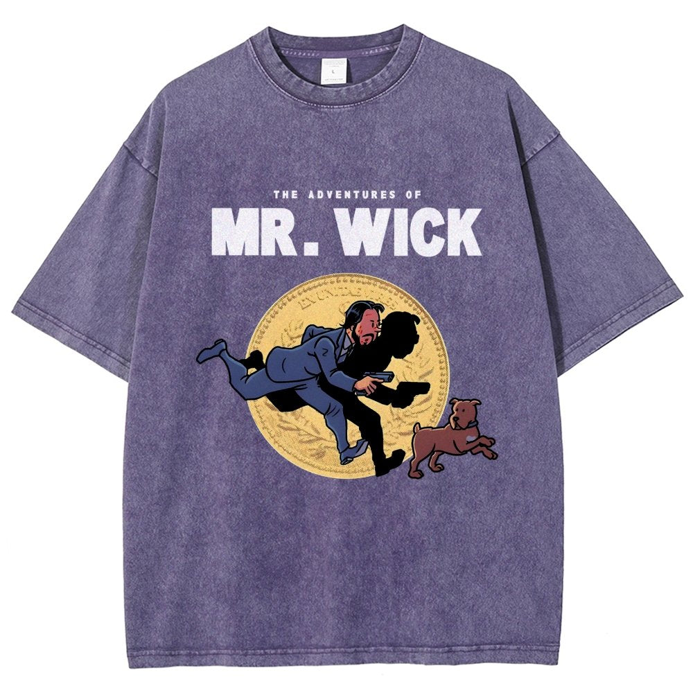 The Adventures of Mr. Wick Vintage Distressed T-shirt