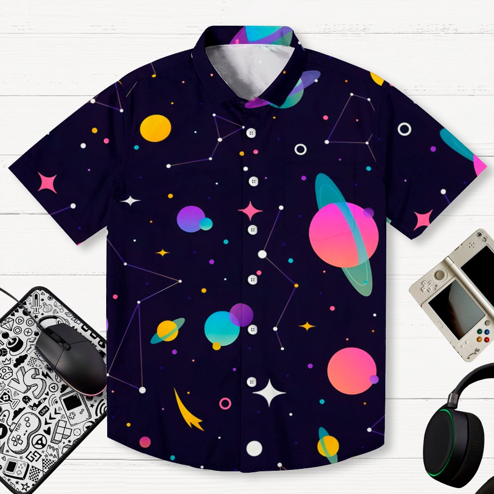 Galaxy Planet Series Print Geeky Shirt