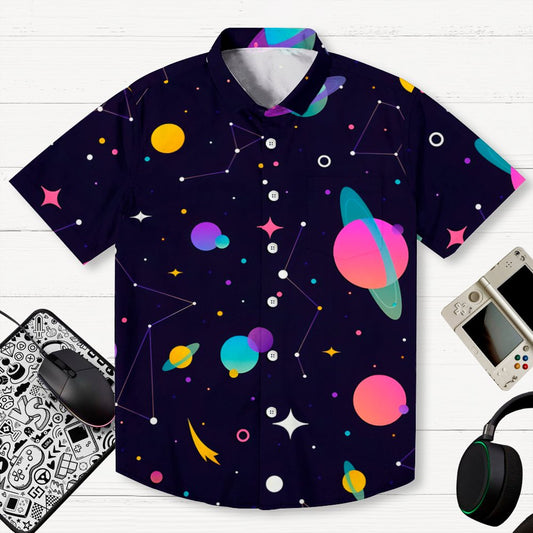 Galaxy Planet Series Print Geeky Shirt