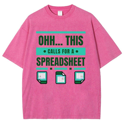 This Calls For A Spreadsheet Office Software Vintage Distressed T-shirt