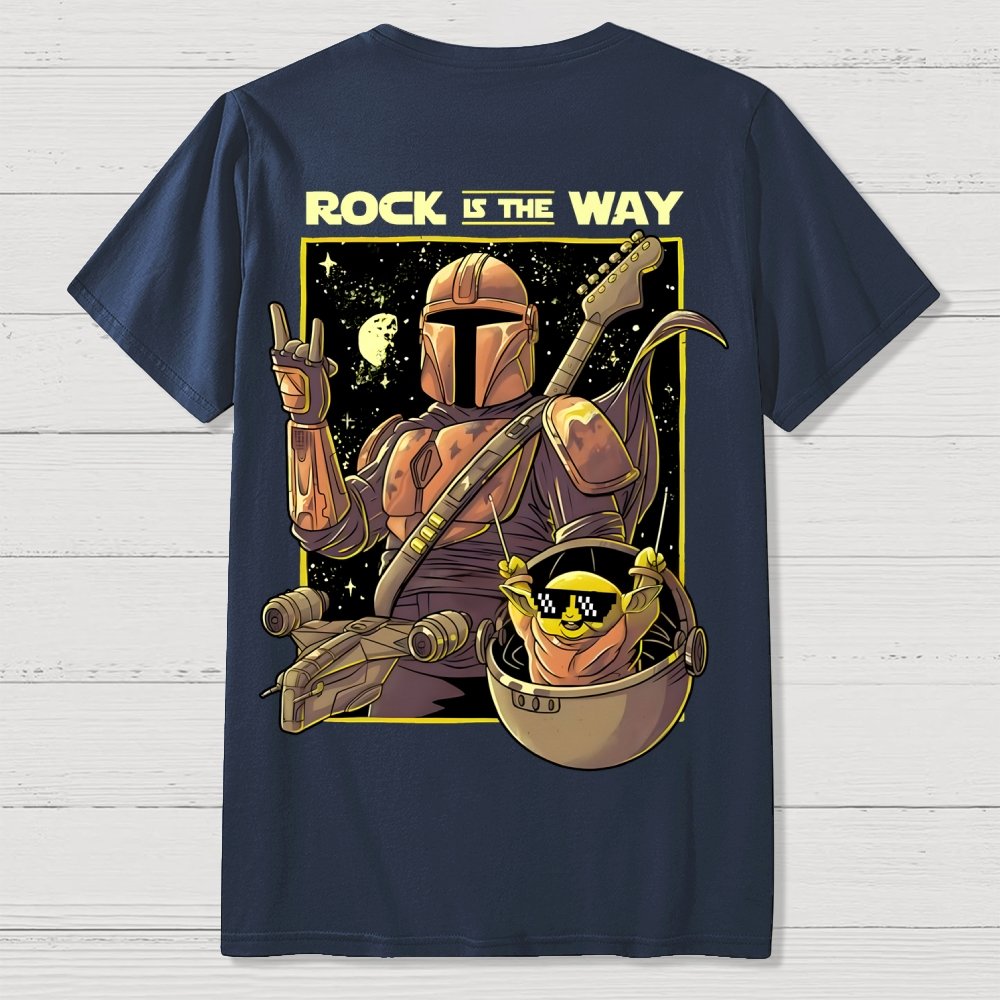 Rock Is The Way Front And Back Printing Geek T-Shirt