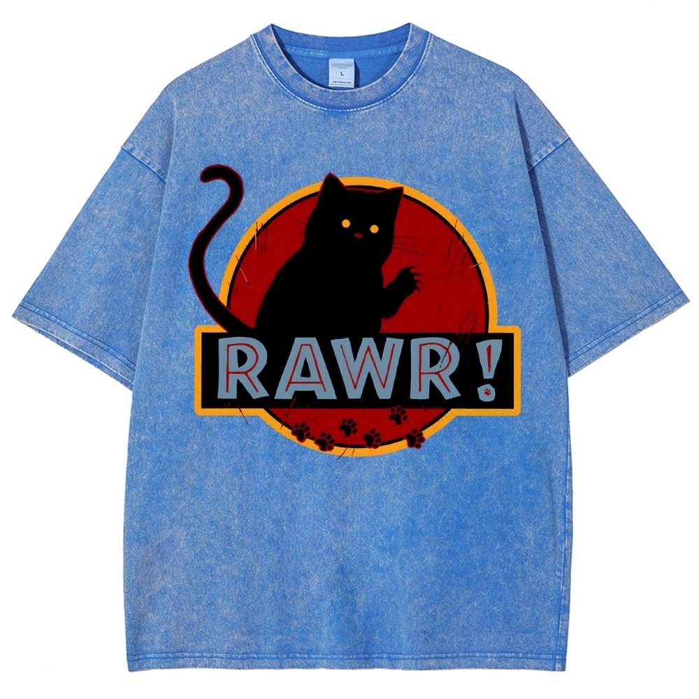 Rawr！Vintage Distressed T-shirt