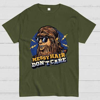 Messy Hair Don't Care Geek T-Shirt