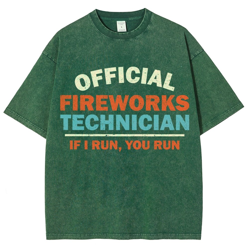 Official Fireworks Technician Vintage Distressed T-shirt