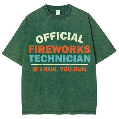 Official Fireworks Technician Vintage Distressed T-shirt