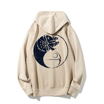 Balancing The Power Geek Printed Back Unisex Cotton Hoodie