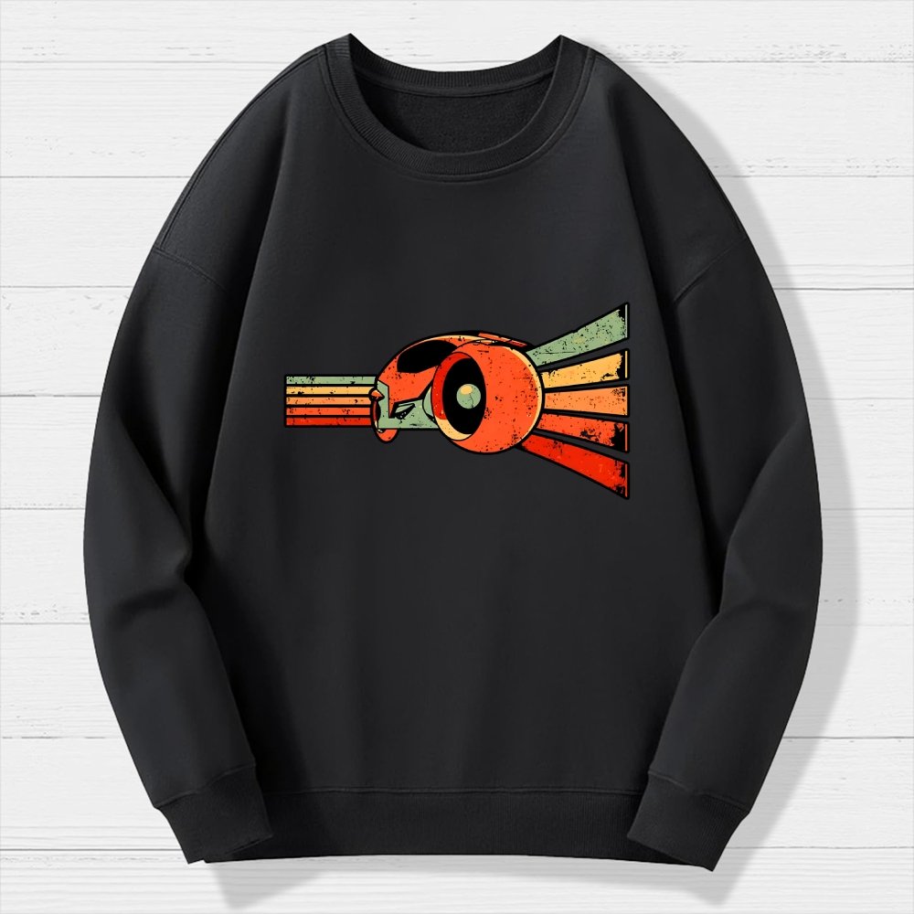 Vintage Grid Geek Cotton Sweatshirt