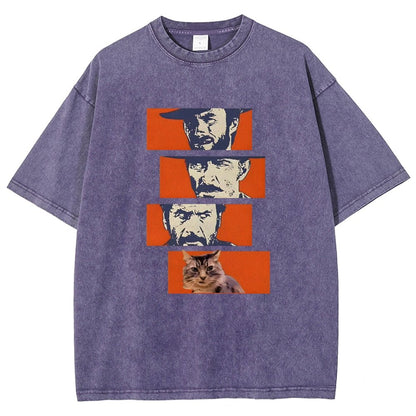 Buono Brutto Cattivo And Cat Vintage Distressed T-shirt
