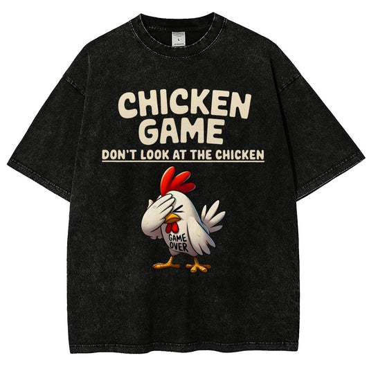 Chicken Game Don't Look At The Chicken Funny Vintage Distressed T-shirt