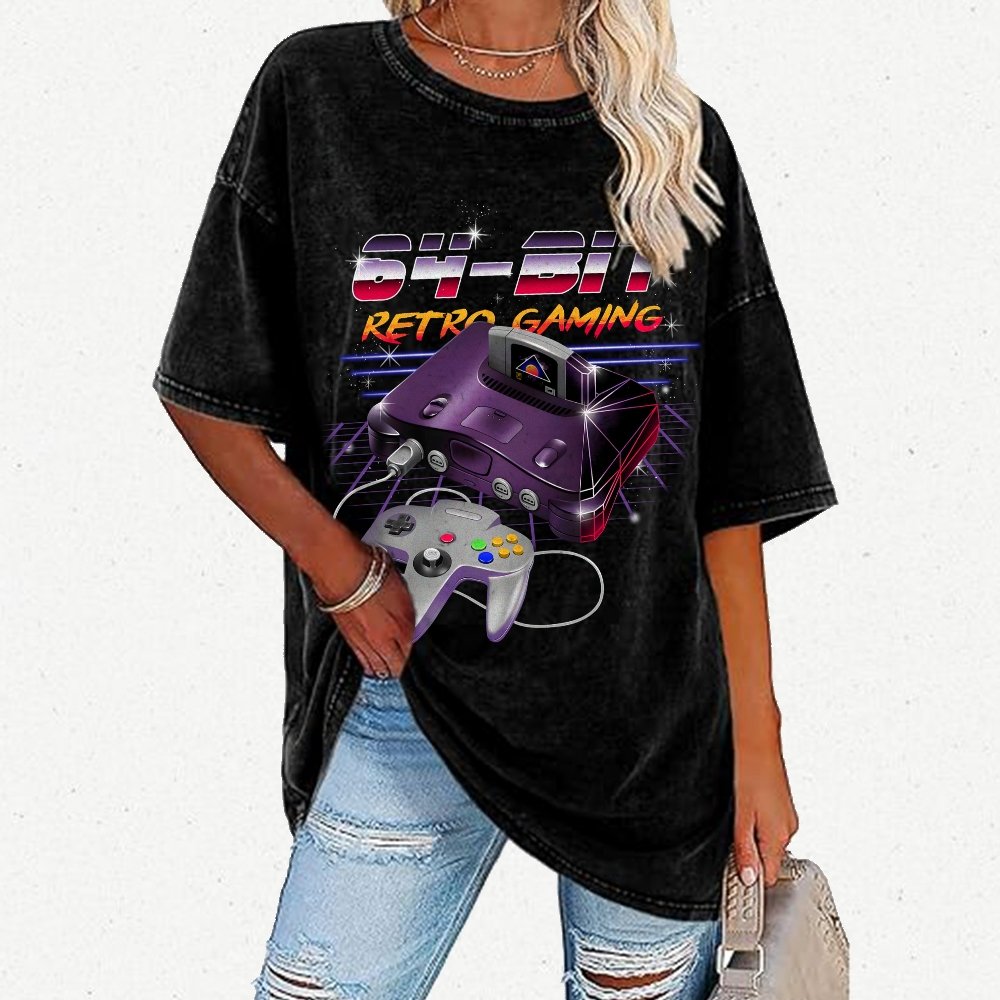 '64-Bit Retro Gaming Vintage Distressed T-shirt