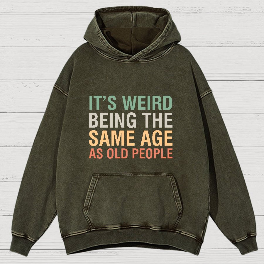 Same Age As Old People Geeky Vintage Distressed Hoodie