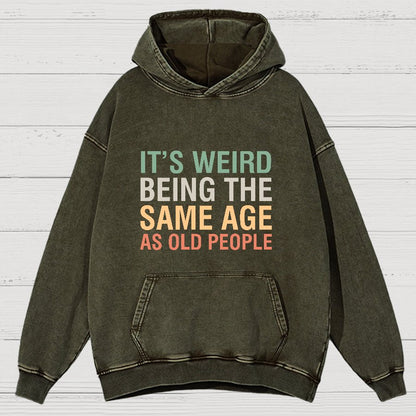 Same Age As Old People Geeky Vintage Distressed Hoodie